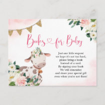 Girl Pink Farm Baby Shower Books For Baby Invitati Invitation Postcard