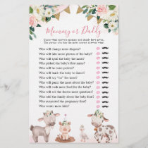 Girl Pink Farm Baby Shower Mommy or Daddy