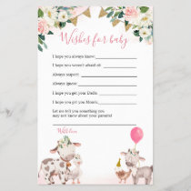 Girl Pink Farm Baby Shower Wishes For Baby