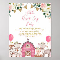 Girl Pink Farm Don't Say Baby Poster