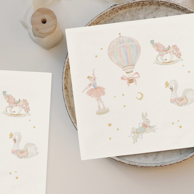 Girl Pink Princess Ballerina Birthday Party Napkins (Creator Uploaded)