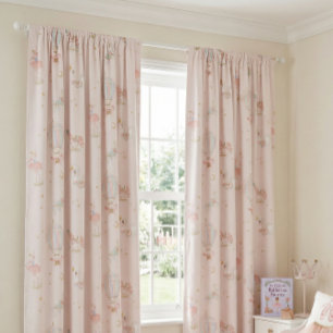 Girl Pink Princess Ballerina fairytale Bedroom Blackout Curtains
