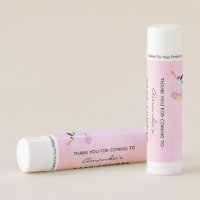 Girl pink purple rose gold cute stork baby shower lip balm