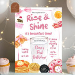 Girl Pink Rise and Shine Birthday Party  Invitation<br><div class="desc">Girl Pink Rise and Shine Birthday Party Illustration Invitation,  Hand Drawn Kids Birthday Invitation,  Breakfast Kids Birthday Party Invitation,  Pink Hand Drawn Kids Birthday Invitation,  It’s Breakfast Time Kids birthday Invitation,  Pastry Kids Birthday Party</div>