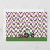 Girl Pink Tractor Birthday Party Invitation (Back)