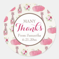 Girl Pink Tutu Baby Shower Classic Round Sticker