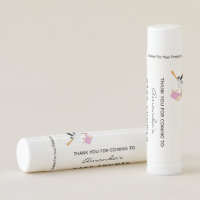 Girl pink white cute stork chic baby shower lip balm