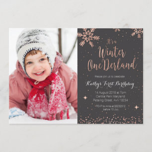 Girl Pink Winter Onederland Invitation