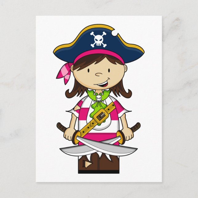 Girl Pirate Captain Postcard (Front)