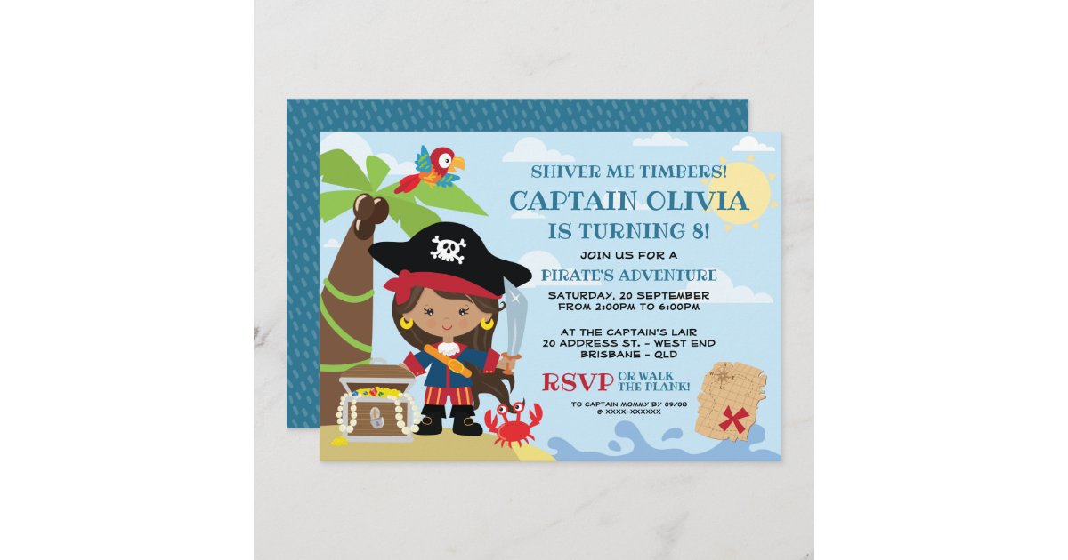 8 Lets party pirate ship invitations envelopes save the date