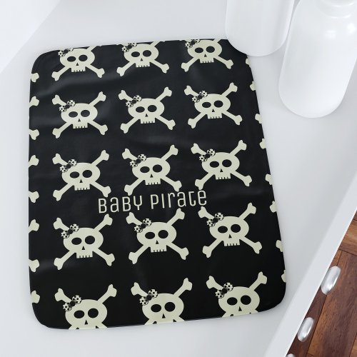 Girl Pirate Skull Crossbones Cute Baby Burp Cloth