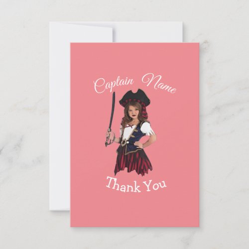 Girl Pirate theme Thank You Card