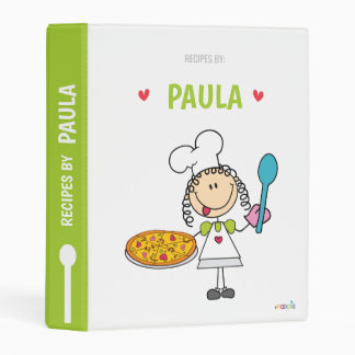 Girl Pizza Chef Personalized Recipe Binder
