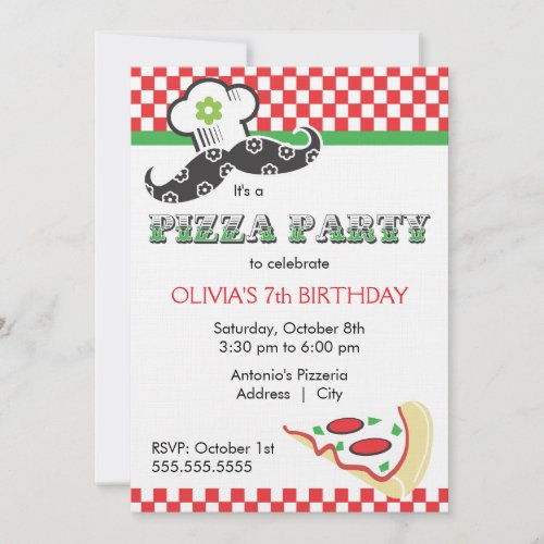 Girl Pizza Party Invitation