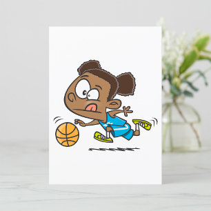 Girl Playing Basketball Invitation