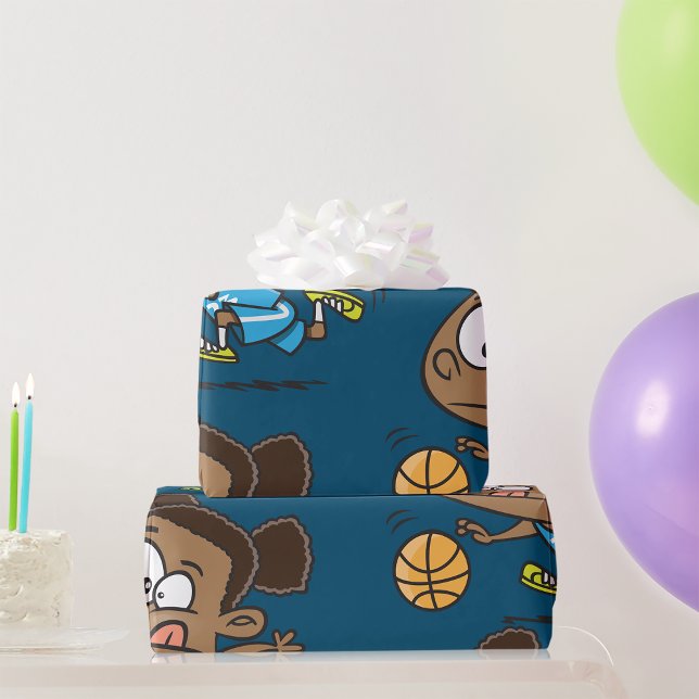 Girl Playing Basketball Wrapping Paper (Creator Uploaded)