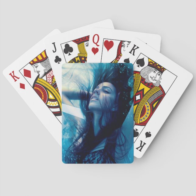 Girl playing card deck (Back)