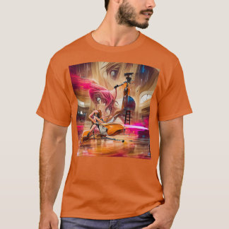 Girl Playing Cello Abstract Art T-Shirt