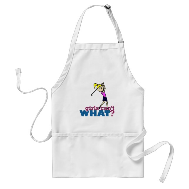 Girl Playing Golf Adult Apron (Front)