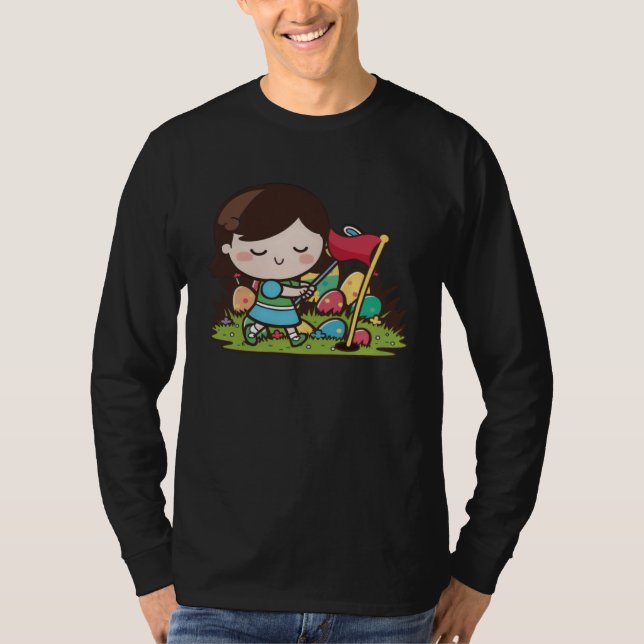 Girl Playing Golf Golf Easter T-Shirt (Front)