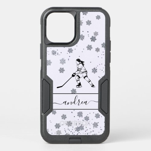 Girl Playing Ice Hockey Team Player Girly Name     OtterBox Commuter iPhone 12 Case