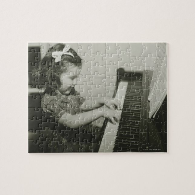 Girl Playing Piano Jigsaw Puzzle (Horizontal)
