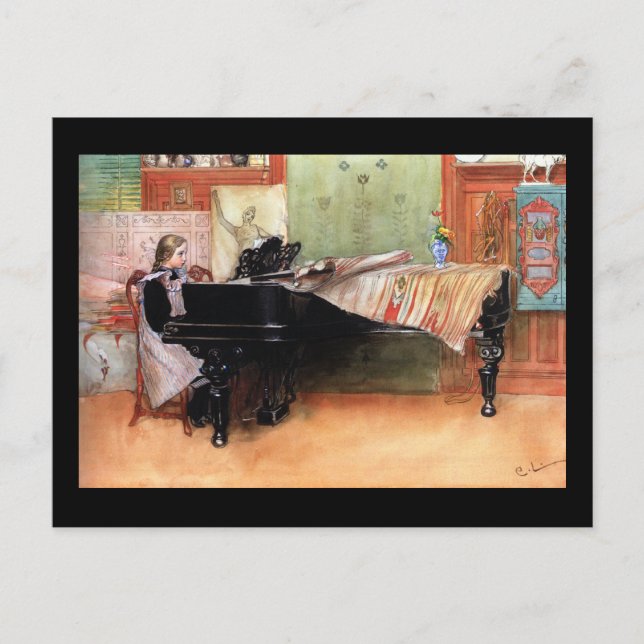 Girl Playing Piano Postcard (Front)