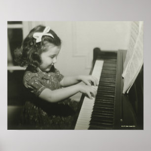 Girl Playing Piano Poster
