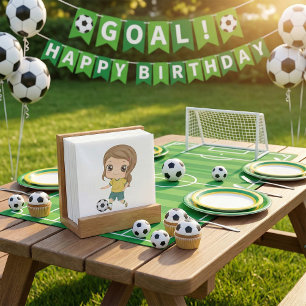 Girl Playing Soccer Adorable Kids Sports Napkins