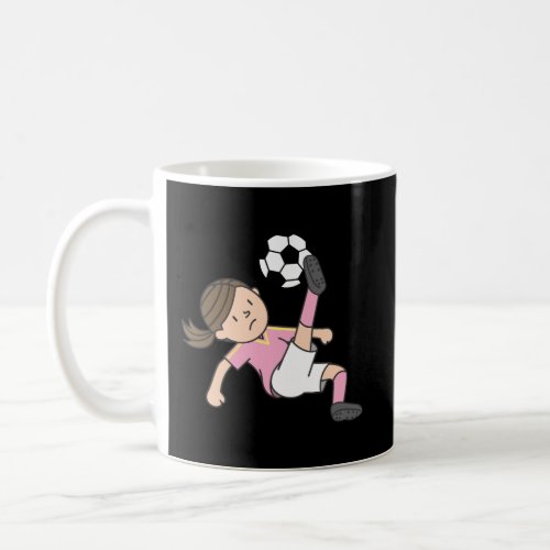 Girl Playing Soccer Kicking The Ball Coffee Mug