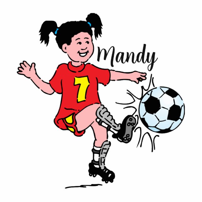 Girl Playing Soccer Ornament (Front)