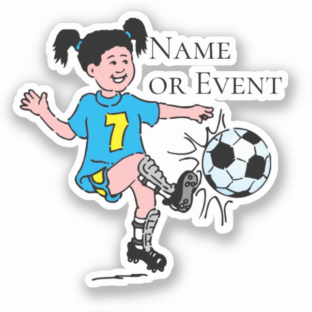 Girl Playing Soccer  Sticker (Front)