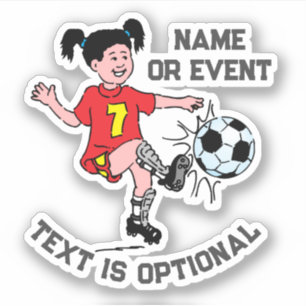 Girl Playing Soccer  Sticker
