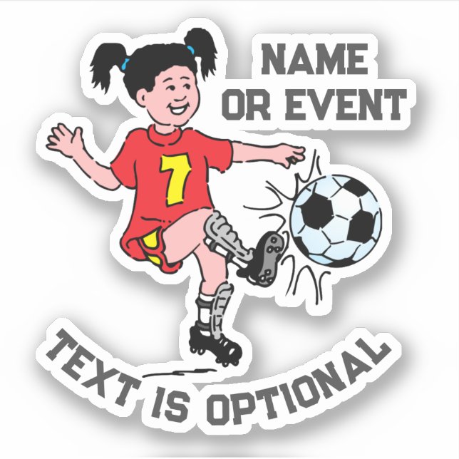 Girl Playing Soccer  Sticker (Front)