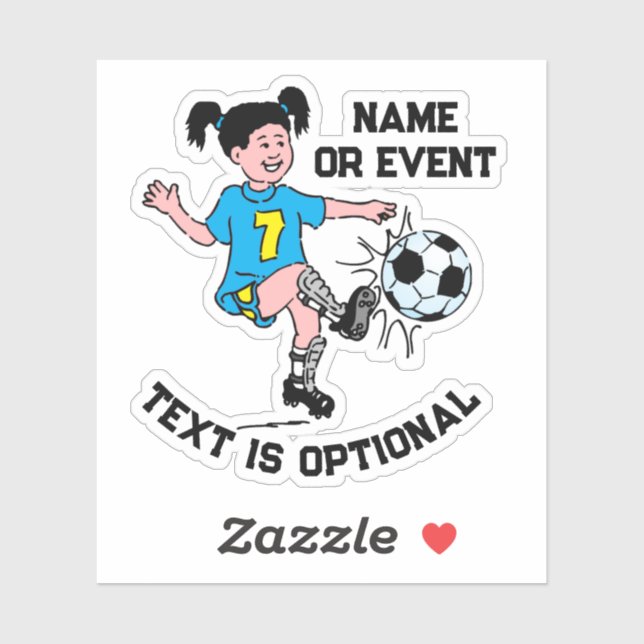 Girl Playing Soccer  Sticker (Sheet)