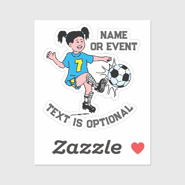Girl Playing Soccer  Sticker (Sheet)