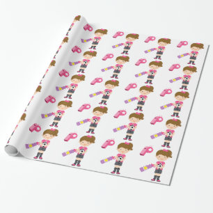 Girl Playing Soccer Wrapping Paper