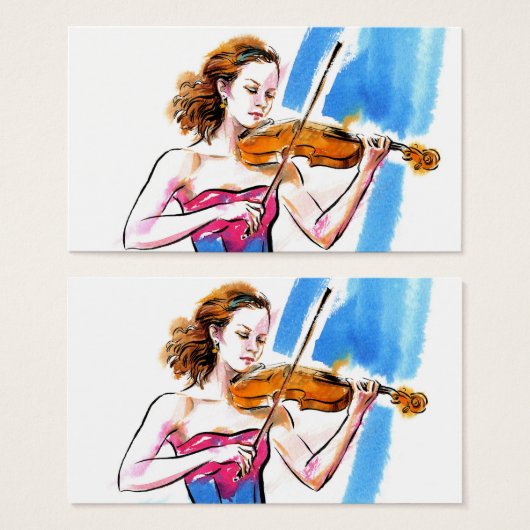 Girl playing the violin (Front & Back)