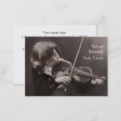 Girl playing the violin business card (Front/Back)