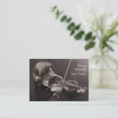 Girl playing the violin business card (Standing Front)