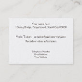 Girl playing the violin business card (Back)