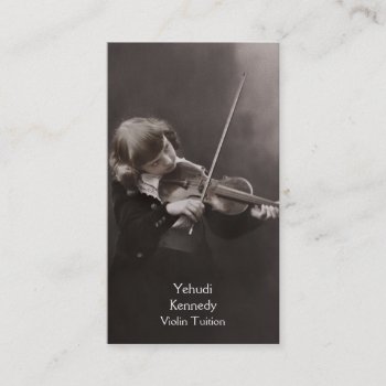Girl Playing The Violin Business Card by Past_Impressions at Zazzle