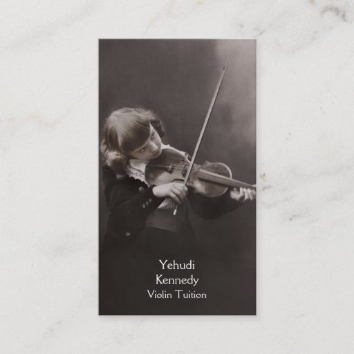 Customizable Girl playing the violin business cards