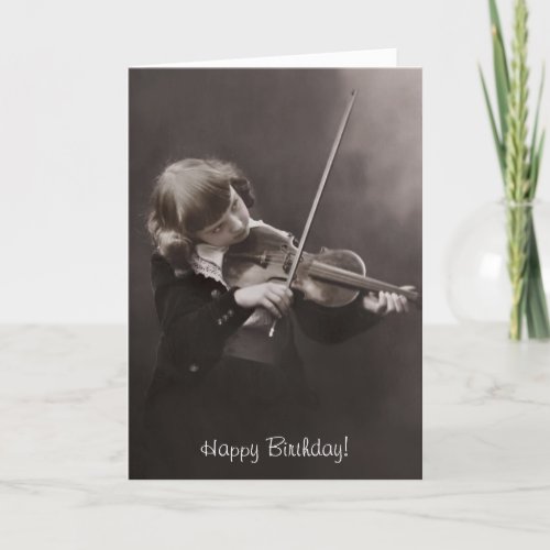 girl playing the violin card