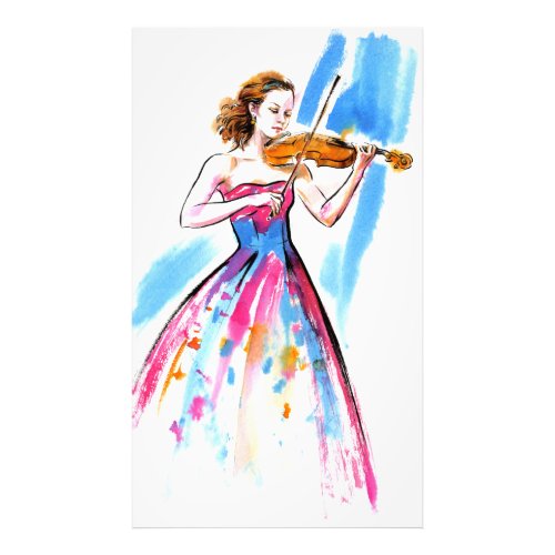 Girl playing the violin photo print