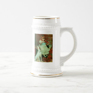 Girl playing violin beer stein