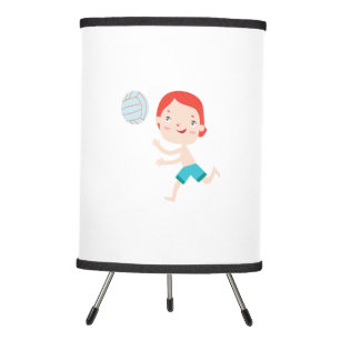 girl playing Volleyball Tripod Lamp
