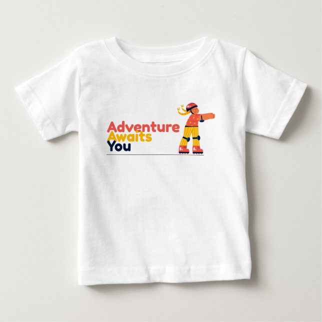 Girl Playing with Skates Baby T-Shirt (Front)