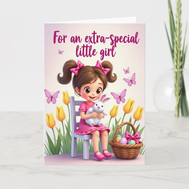 Girl Plush Tulips Pattern Card (Front)