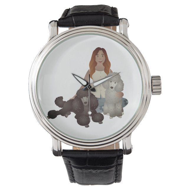 girl, poodle, friends watch (Front)